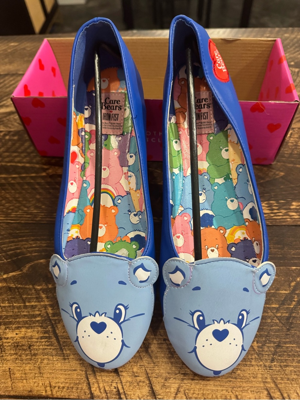 Iron Fist Blue Care Bears Slip-On Flats with Printed Interior